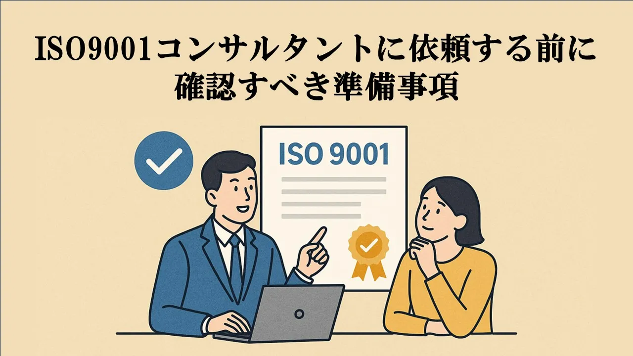ISO9001コンサルタントに依頼する前に確認すべき準備事項