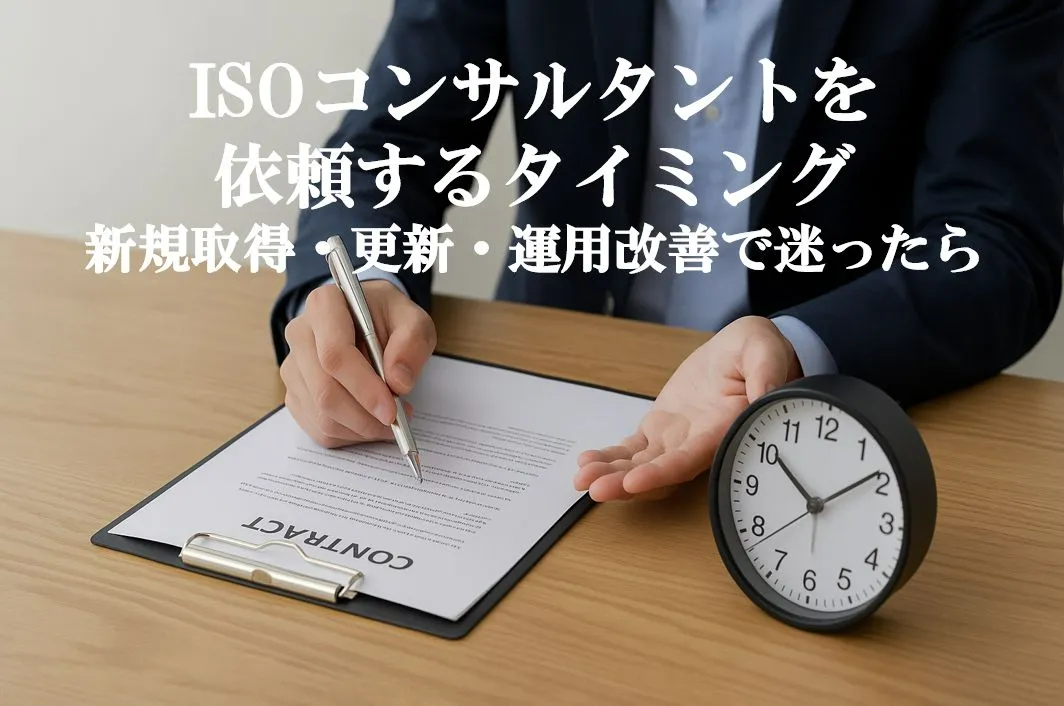 ISOコンサルタントを依頼するタイミング｜新規取得・更新・運用改善で迷ったら