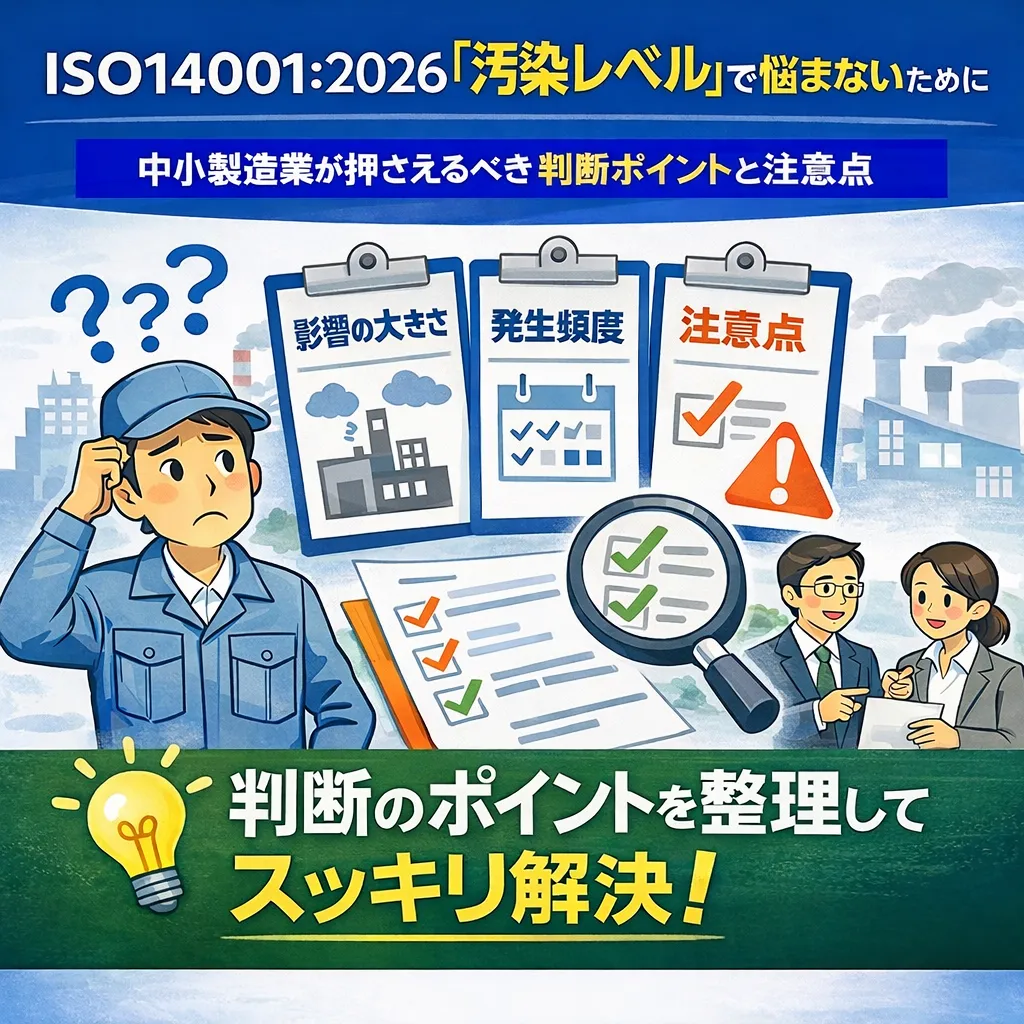 ISO14001:2026規格改訂「汚染レベル」で悩まないために