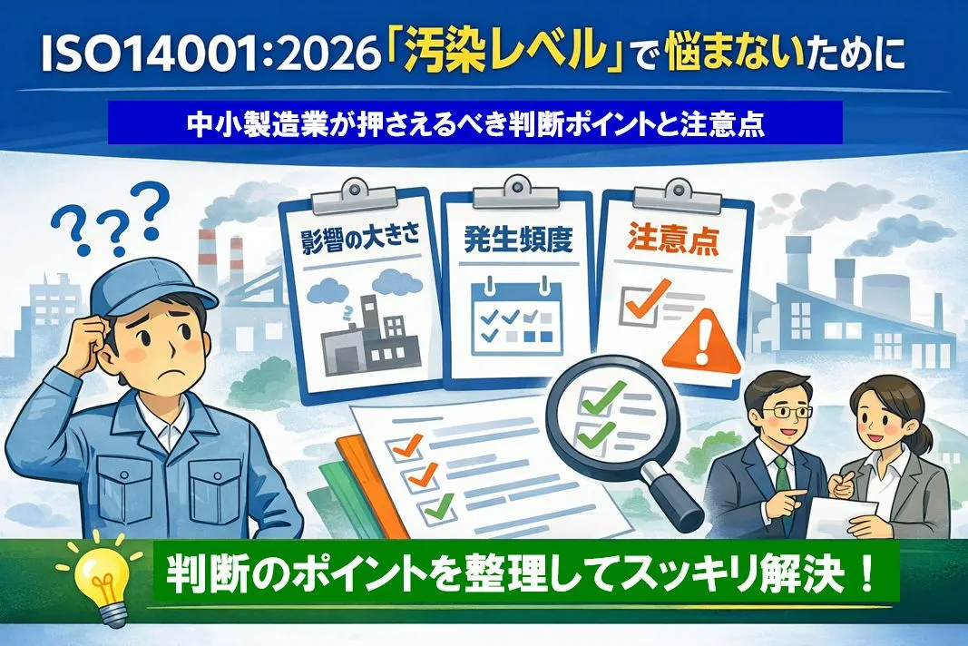 ISO14001:2026規格改訂「汚染レベル」で悩まないために